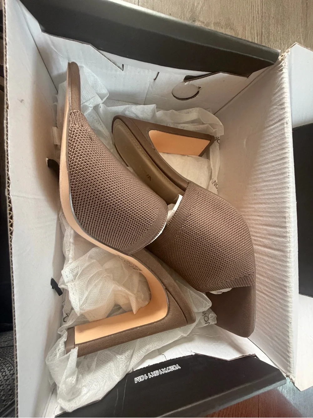 Fashion Nova Brown Knit Open-Back Heeled Mules